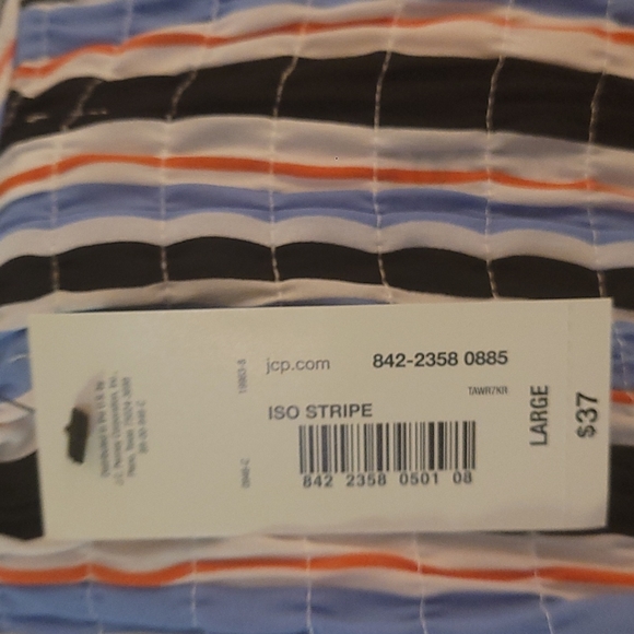 A.n.a Striped V Neck Blouse with Strings and Bell Sleeve - Picture 6 of 9